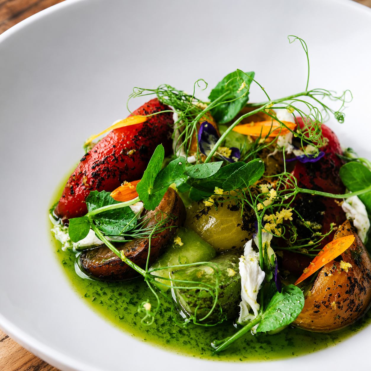 CAPRESE TOMATO DASHI CONSOMMÉ